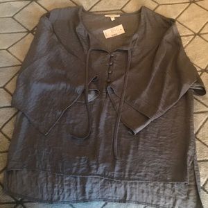 Dark gray silk blouse